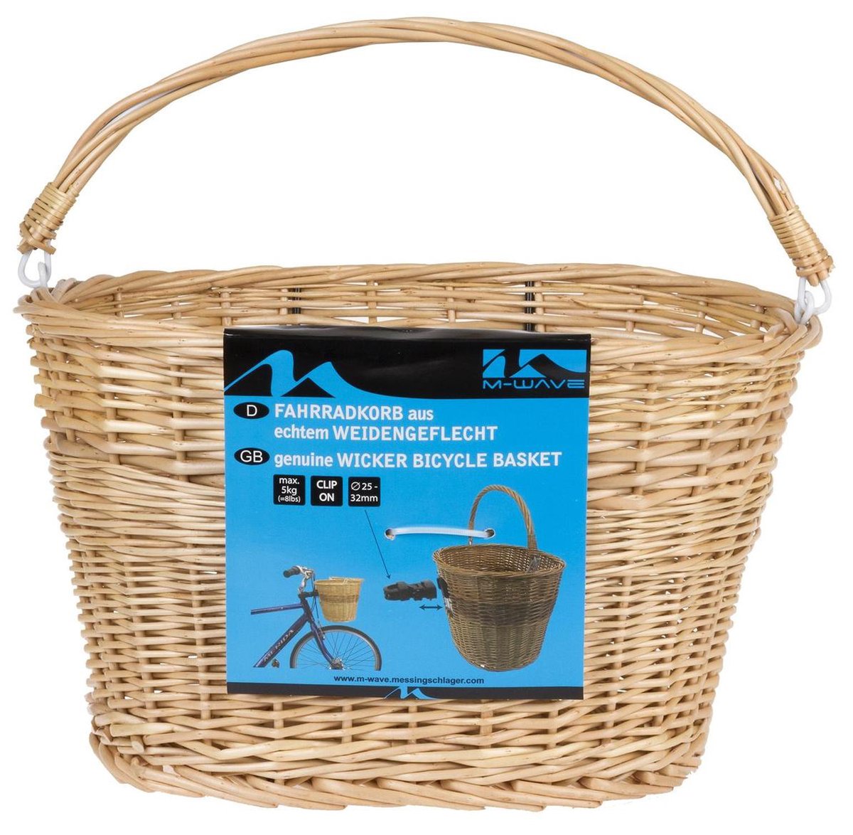 M-wave Fietsmand Riet 27 Liter - Bruin