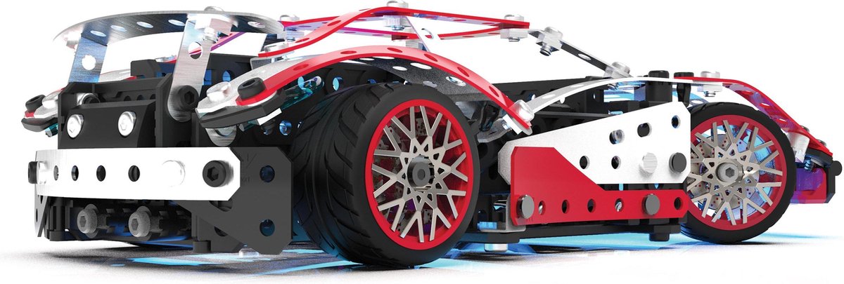 Meccano bouwpakket 25 in 1 set Supercar staal wit/rood
