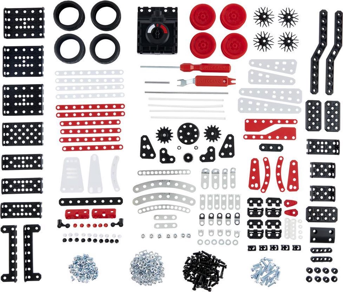 Meccano bouwpakket 25 in 1 set Supercar staal wit/rood