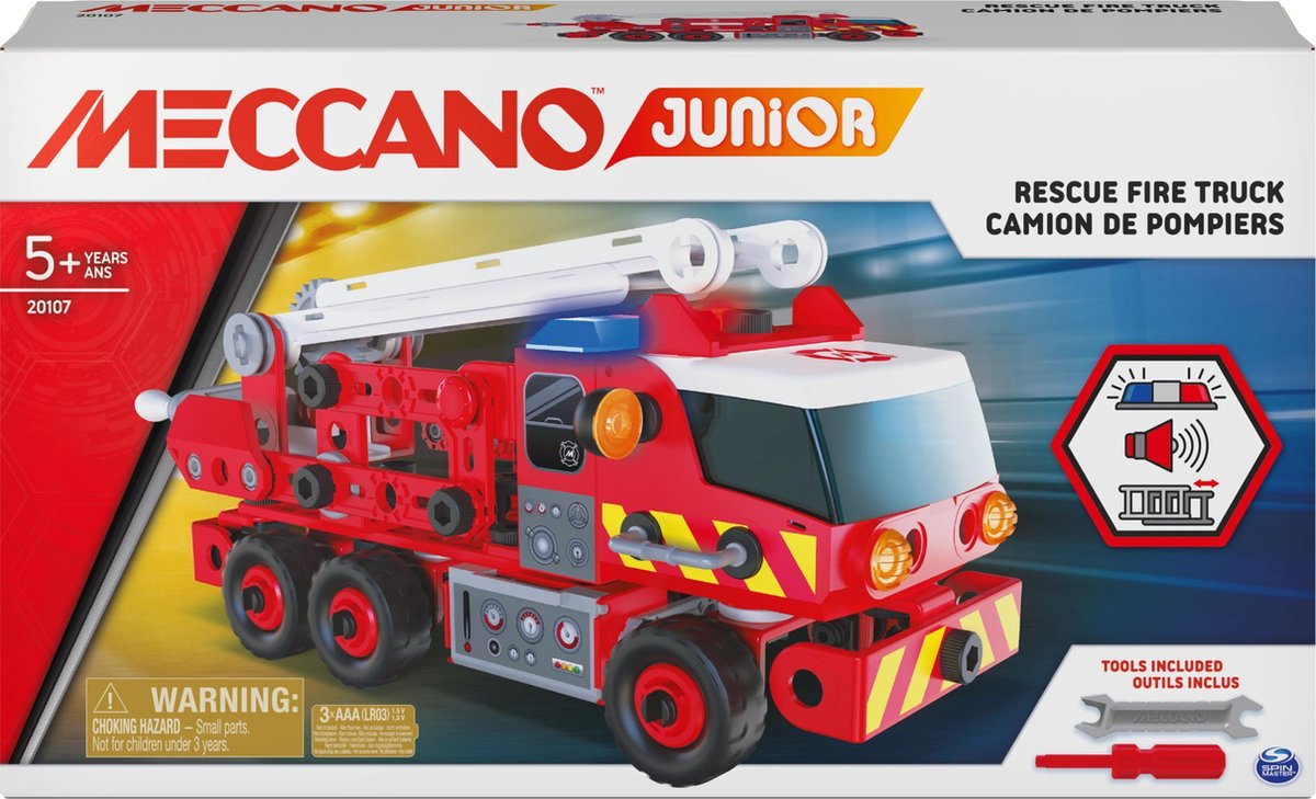 Meccano bouwpakket Fire Truck 8 x 35 x 20 cm rood 154 delig