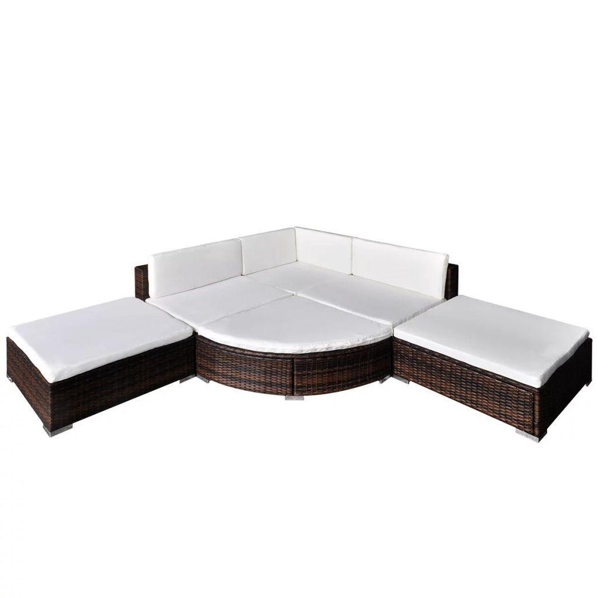 Vidaxl Loungeset Poly Rattan 16-delig - Bruin
