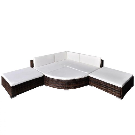 Vidaxl Loungeset Poly Rattan 16-delig - Bruin