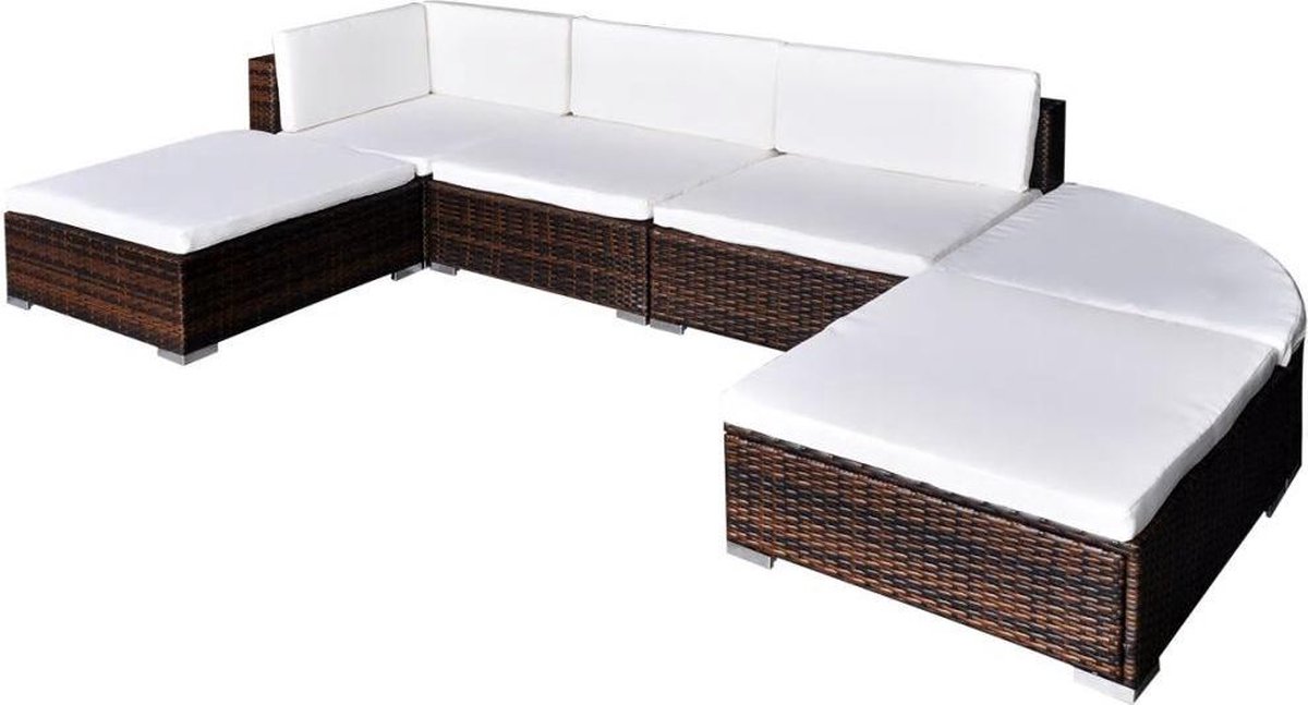 Vidaxl Loungeset Poly Rattan 16-delig - Bruin