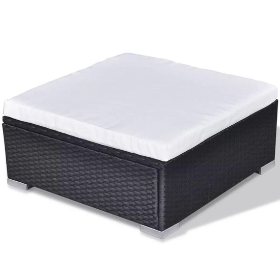Vidaxl 10-delige Loungeset Met Kussens Poly Rattan - Zwart