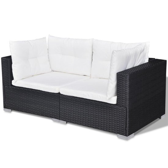 Vidaxl 10-delige Loungeset Met Kussens Poly Rattan - Zwart