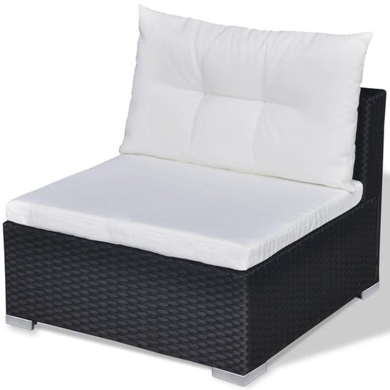 Vidaxl 10-delige Loungeset Met Kussens Poly Rattan - Zwart