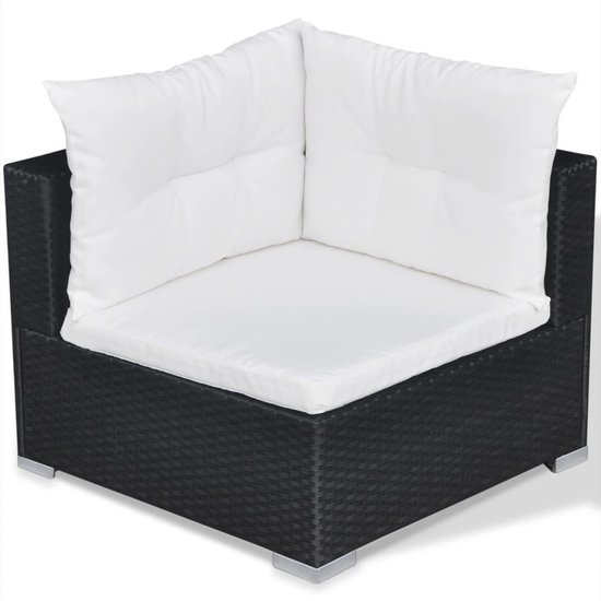 Vidaxl 10-delige Loungeset Met Kussens Poly Rattan - Zwart
