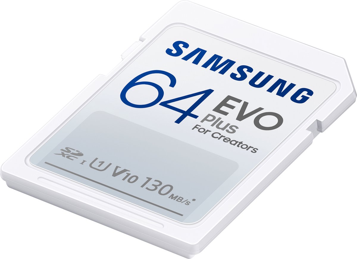 Samsung EVO Plus 64GB, SDXC, UHS-I, U1, 130MB/s, FHD, Memory Card(MB-SC64K)