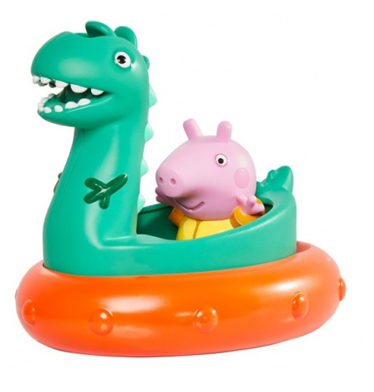 Tomy badspeelgoed Peppa Pig dinosaurus 12 cm 3 delig - Groen