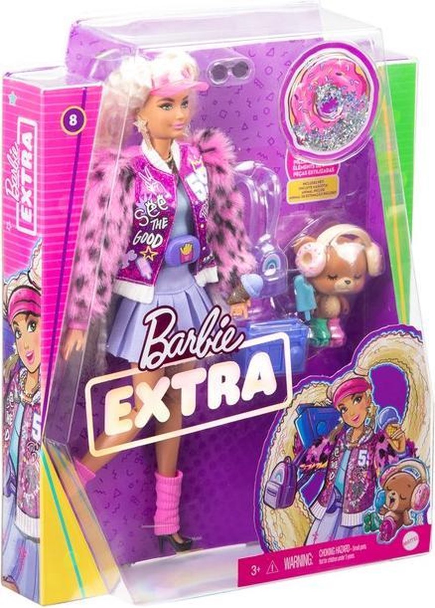 Barbie tienerpop Extra meisjes 30 cm/paars 12 delig - Roze