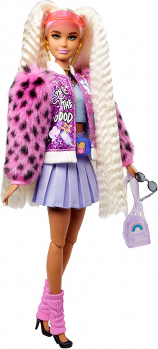 Barbie tienerpop Extra meisjes 30 cm/paars 12 delig - Roze
