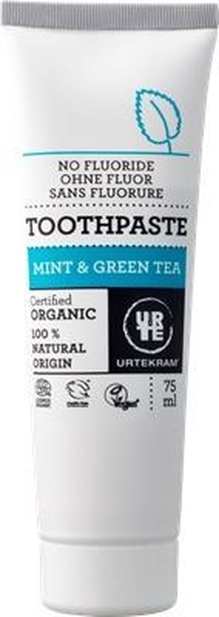 Urtekram Tandpasta Munt Ene Thee 75ml - Groen