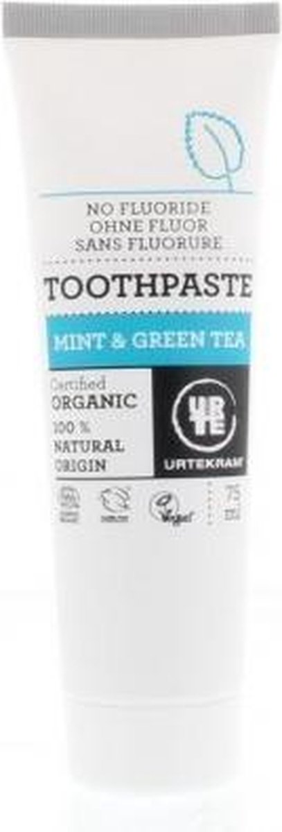 Urtekram Tandpasta Munt Ene Thee 75ml - Groen