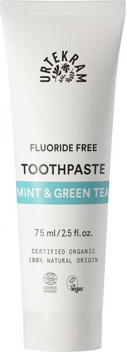 Urtekram Tandpasta Munt Ene Thee 75ml - Groen