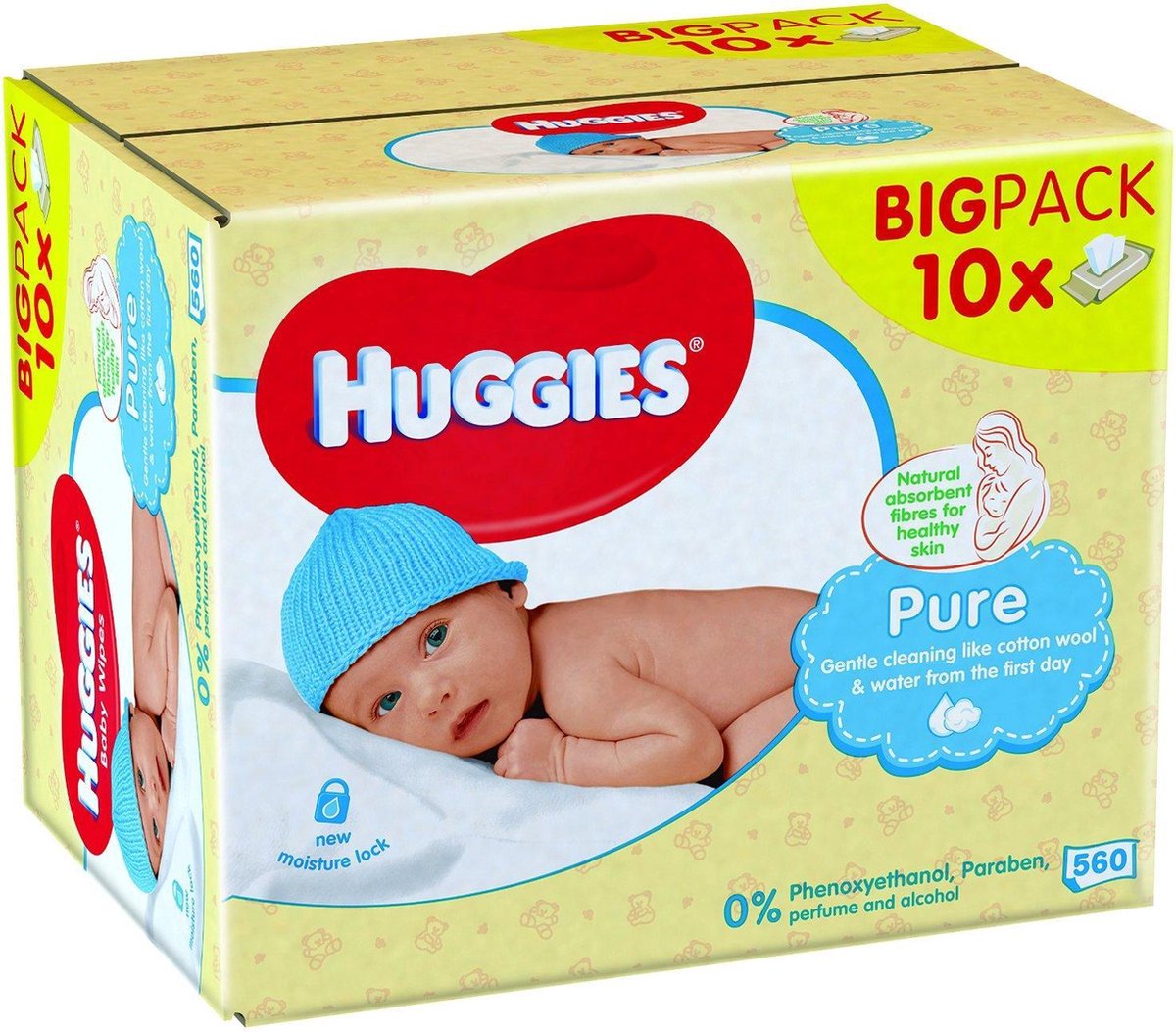 Huggies Billendoekjes Babydoekjes Pure Voordeelverpakking - 560 Stuks