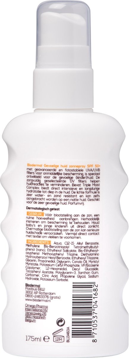 Biodermal Zonnespray Gevoelige Huid Factorspf50