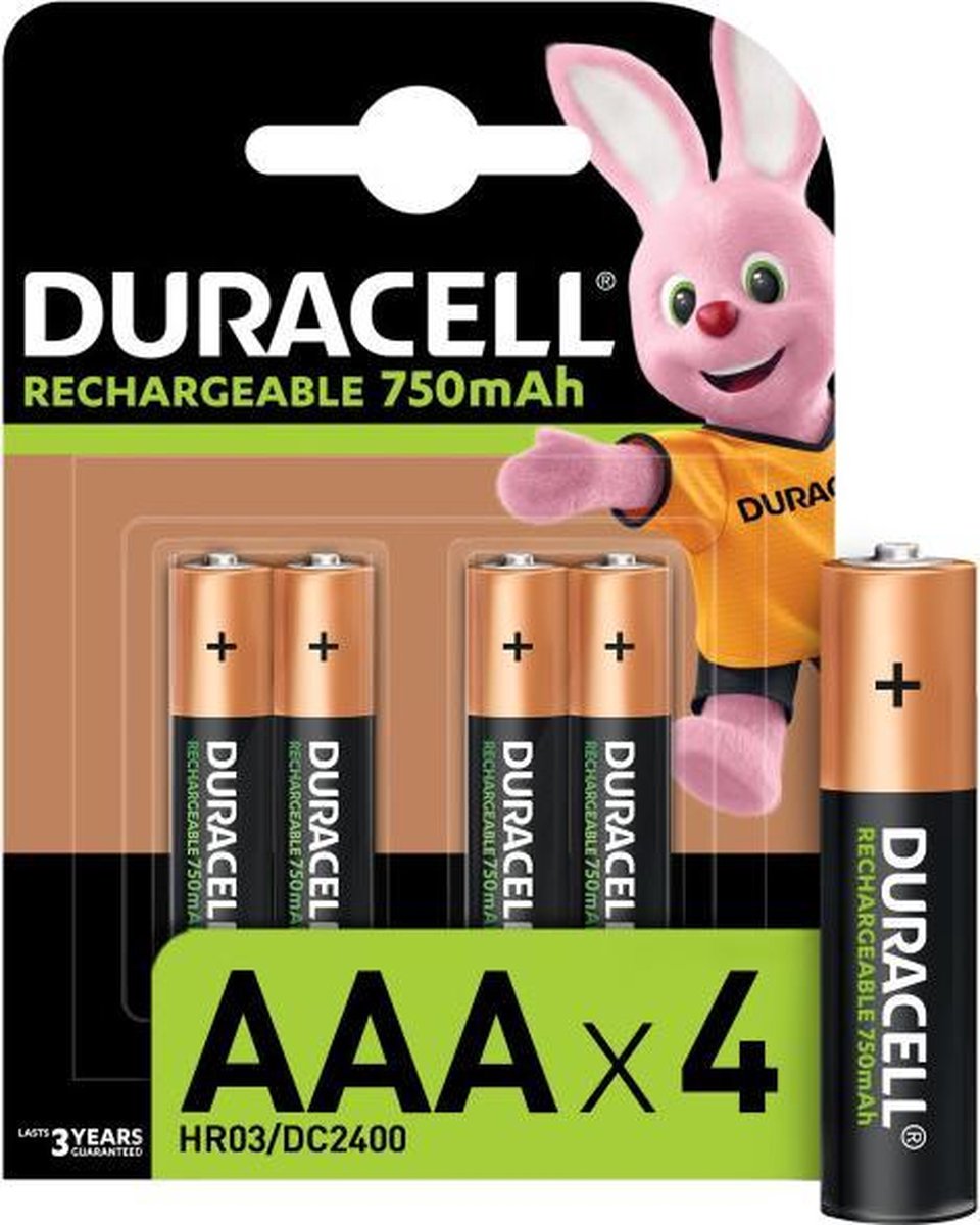 Duracell Oplaadbare Batterijen AAA Minipenlite 15volt 750mah