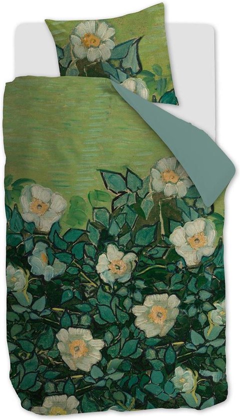 Beddinghouse x Van Gogh Wild Roses Dekbedovertrek 140 x 200/220 cm - Groen