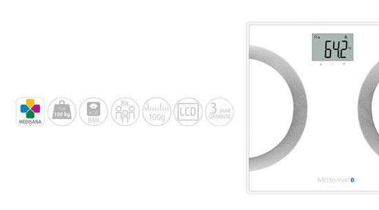 Medisana Connect Bs 445 Lichaamsanalyse Weegschaal - Wit