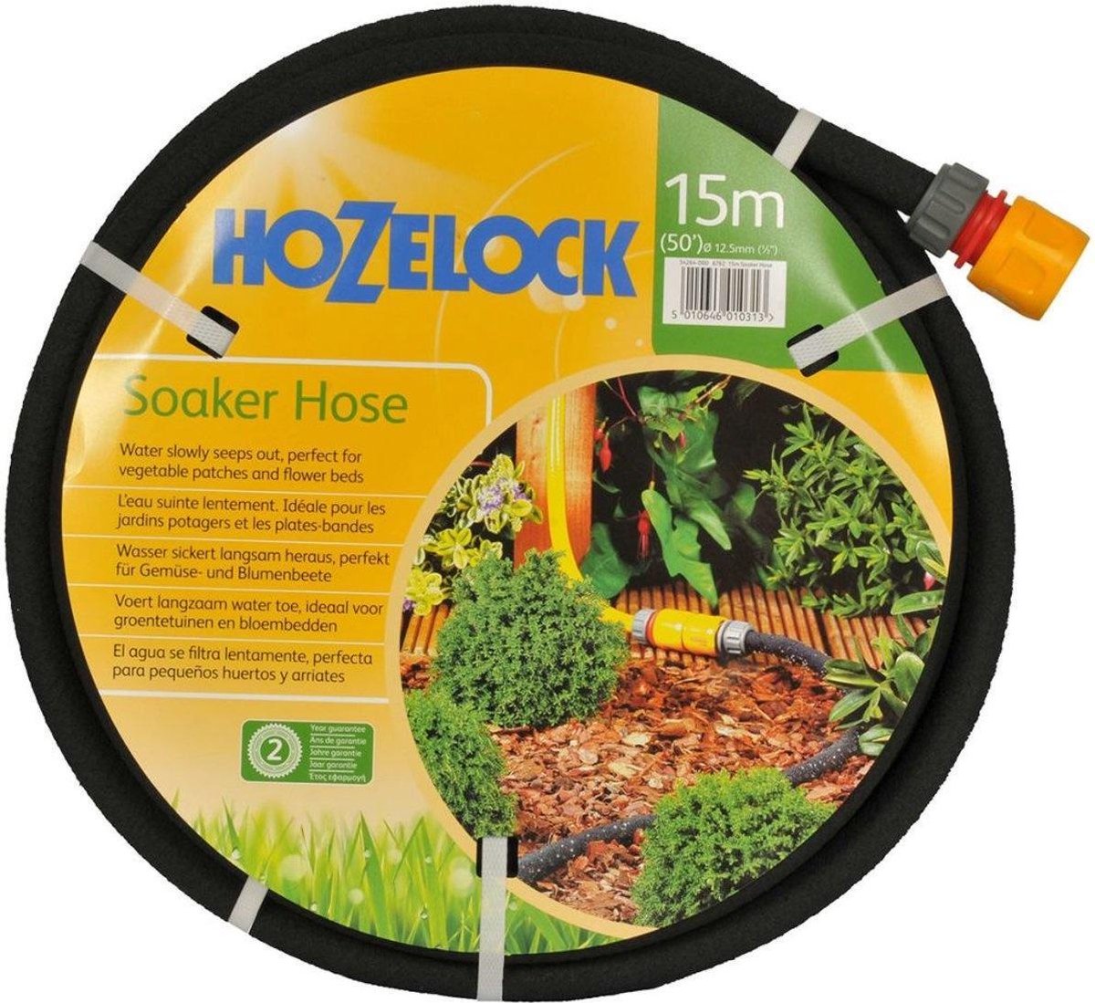 Hozelock Poreuze Slang 12,5 mm 15m - Negro