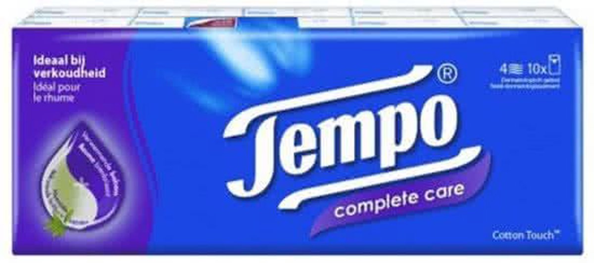 Tempo Complete Care Zakdoekjes 4-laags 10st 10x9st