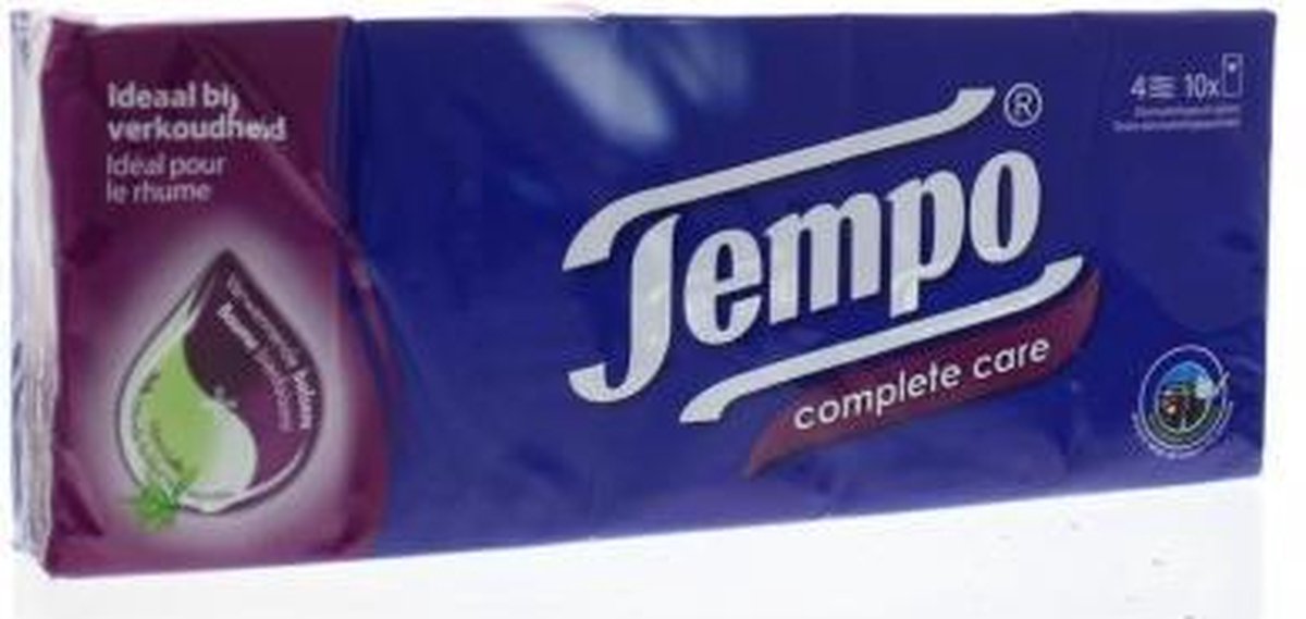 Tempo Complete Care Zakdoekjes 4-laags 10st 10x9st