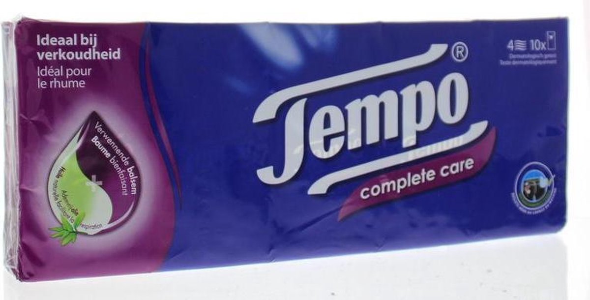 Tempo Complete Care Zakdoekjes 4-laags 10st 10x9st