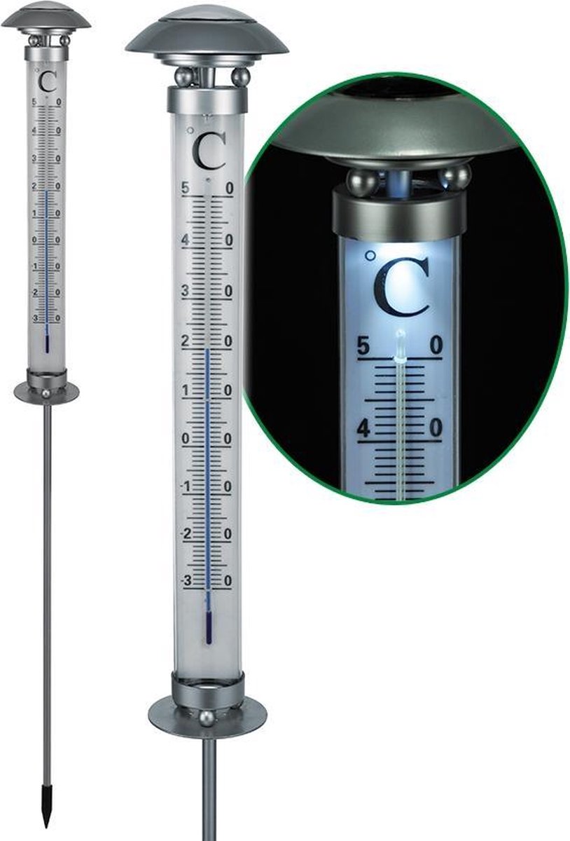 Huismerk Premium Solar Thermometer Licht - Mette LED - Plata