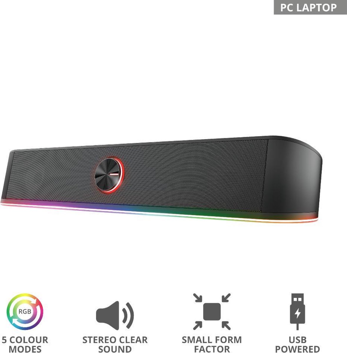 Trust GXT619 THORNE RGB LED SOUNDBAR - Zwart
