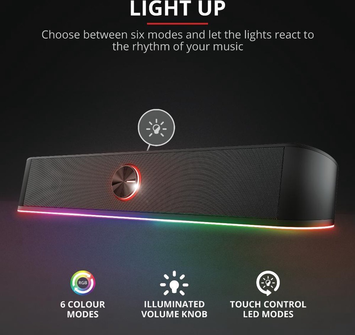 Trust GXT619 THORNE RGB LED SOUNDBAR - Zwart