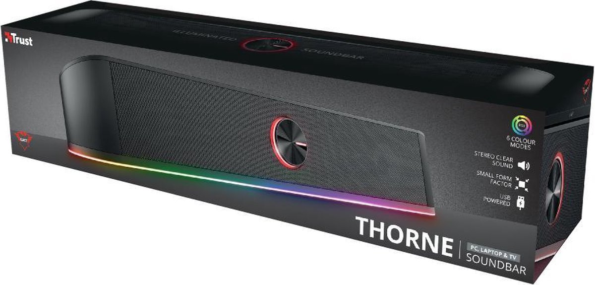 Trust GXT619 THORNE RGB LED SOUNDBAR - Zwart