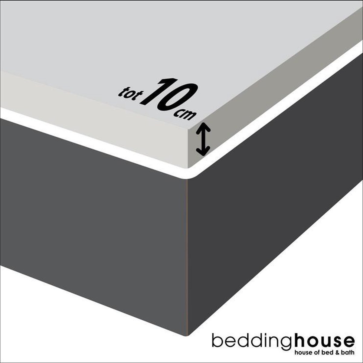Beddinghouse Jersey Topper Hoeslaken 180 x 220 cm - Grijs