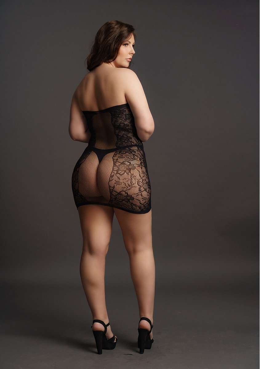 Le Desir Strapless Mini Jurkje QueenSize - Zwart