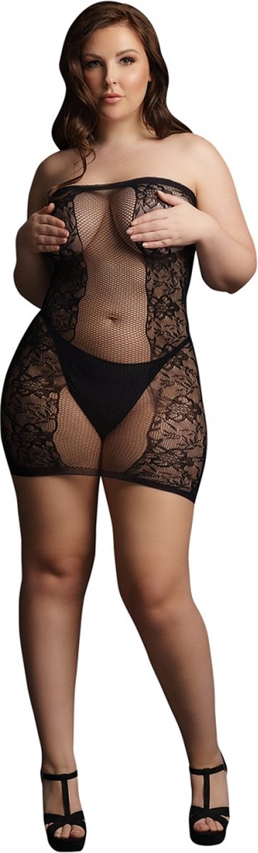 Le Desir Strapless Mini Jurkje QueenSize - Zwart