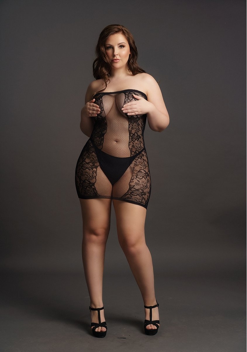 Le Desir Strapless Mini Jurkje QueenSize - Zwart