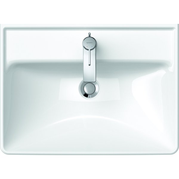 Duravit D-Neo wastafel 60x44x16.5cm 1 kraangat rechthoek Keramiek 2366600000 - Wit