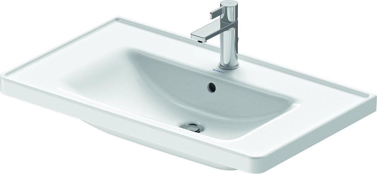 Duravit D-Neo wastafel 80x48x16.5cm 1 kraangat rechthoek Keramiek 2367800000 - Blanco