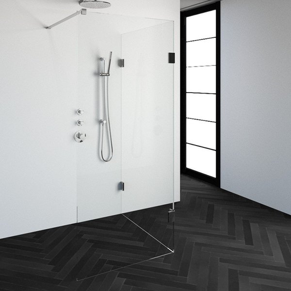 Saniclass Create inloopdouche reversed 100x90cm profielloos met antikalk en 8mm veiligheidsglas chroom 4JC4-100x90ch