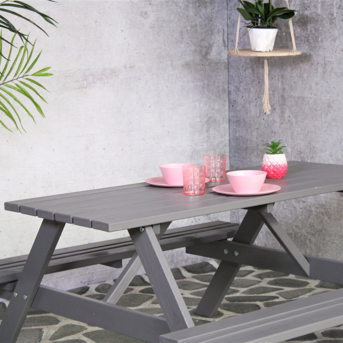 SenS-Line Remia Picknicktafel 150 x 150 cm - Grijs