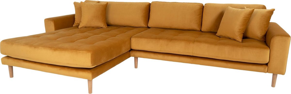 House Nordic Lounge Bank links gericht in mosterd "Lido" - L170-92xB290xH76 CM - Geel