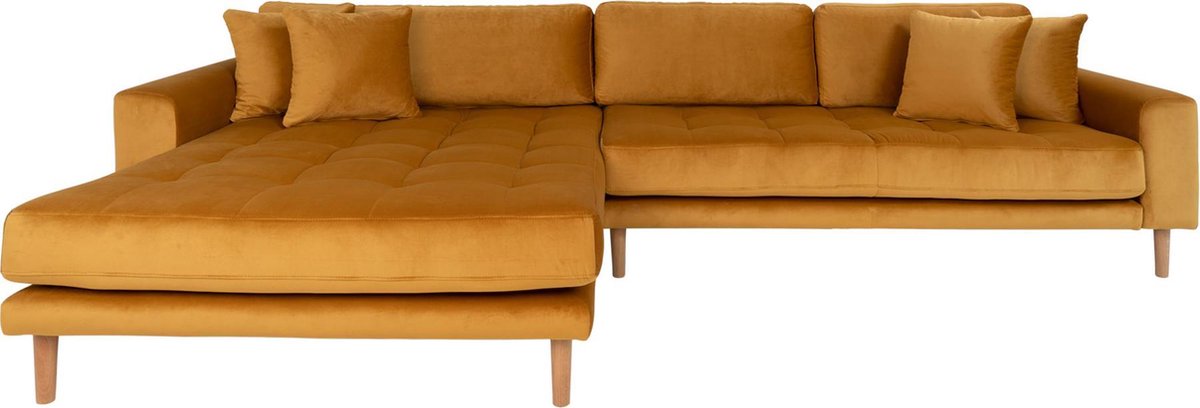 House Nordic Lounge Bank links gericht in mosterd "Lido" - L170-92xB290xH76 CM - Geel
