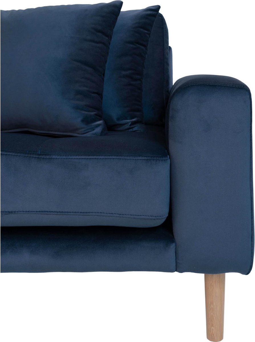 House Nordic Lounge Bank links gericht in donker "Lido" - L170-92xB290xH76 CM - Blauw