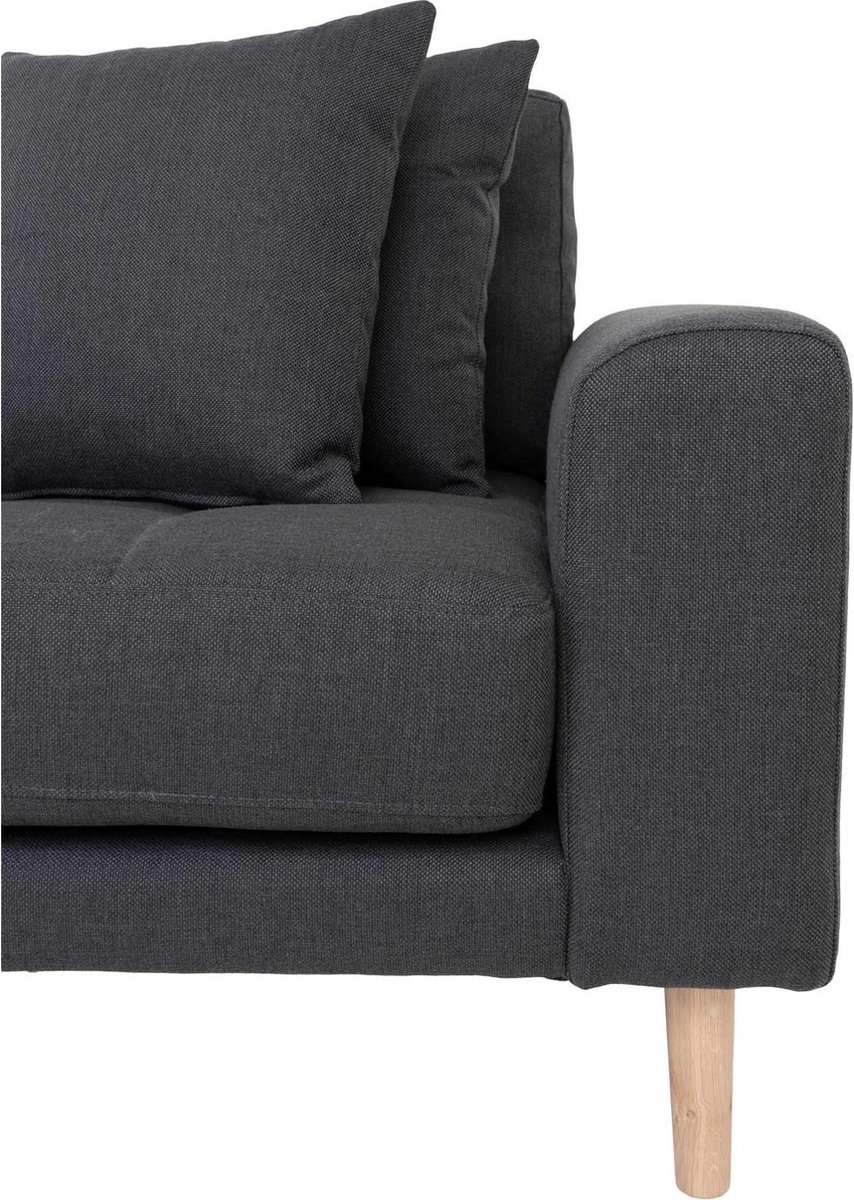House Nordic Lounge Bank links gericht in donker "Lido" - L170-92xB290xH76 CM - Grijs