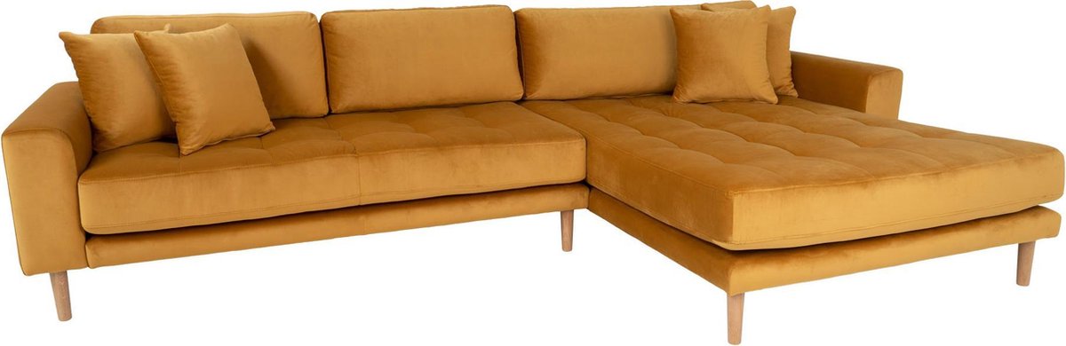 House Nordic Lounge Bank rechts gericht in mosterd "Lido" - L170-92xB290xH76 CM - Geel