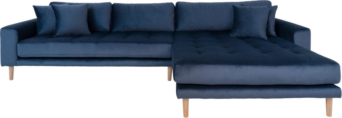 House Nordic Lounge Bank rechts gericht in donker "Lido" - L170-92xB290xH76 CM - Blauw