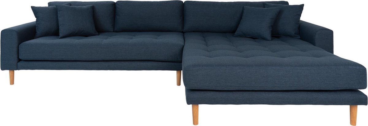 House Nordic Lounge Bank rechts gericht in "Lido" - L170-92xB290xH76 CM - Blauw