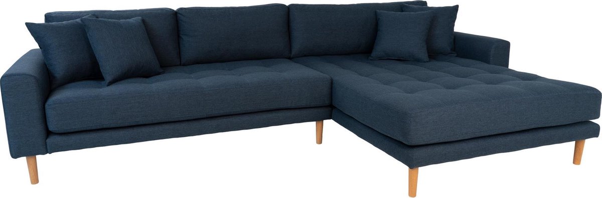 House Nordic Lounge Bank rechts gericht in "Lido" - L170-92xB290xH76 CM - Blauw