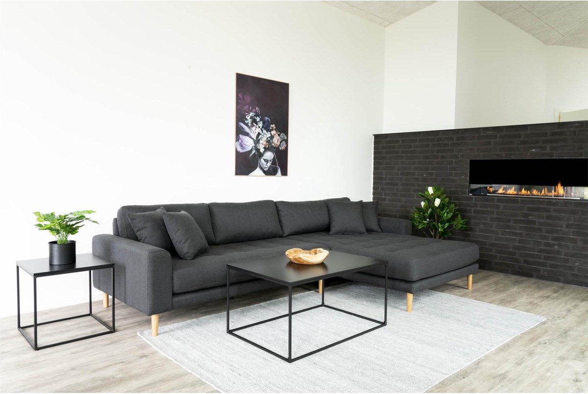 House Nordic Lounge Bank donker "Lido" - L170-92xB290xH76 CM - Grijs