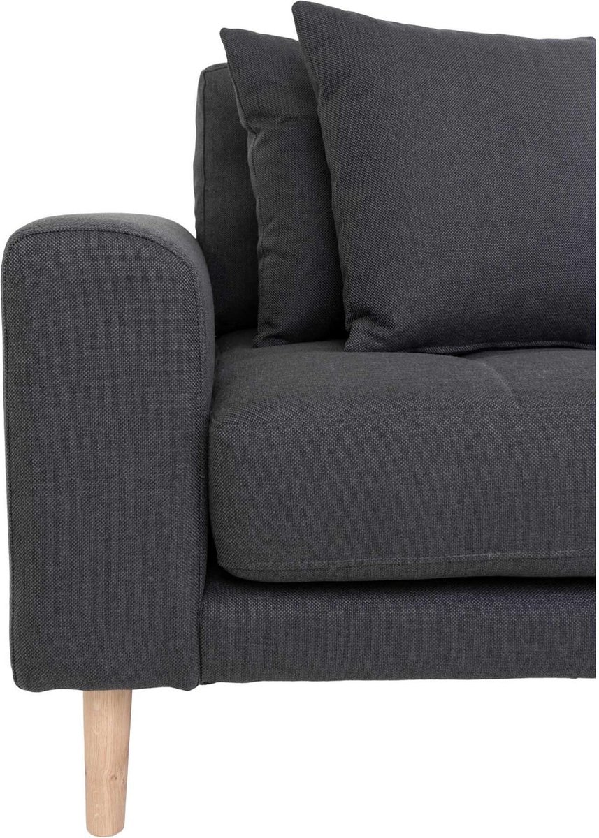 House Nordic Lounge Bank donker "Lido" - L170-92xB290xH76 CM - Grijs