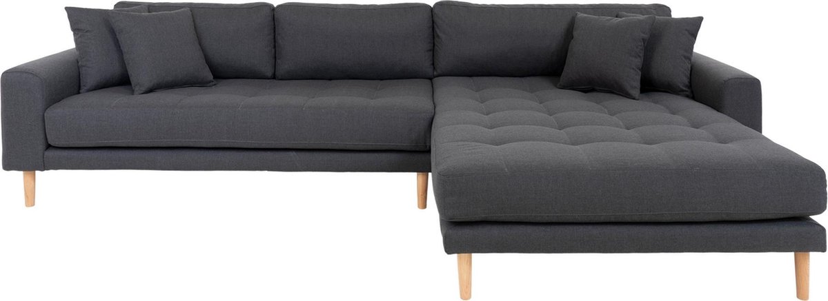 House Nordic Lounge Bank donker "Lido" - L170-92xB290xH76 CM - Grijs